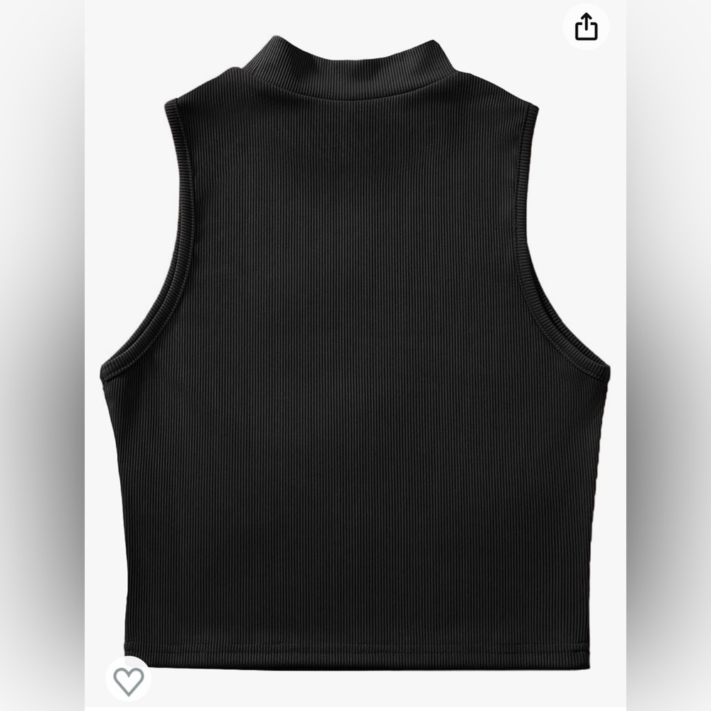 High neck black ribbed crop 🖤